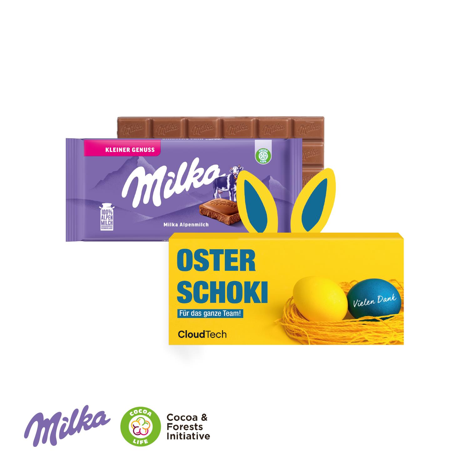 Milka Schokoladentafel mit Hasenohren Milka