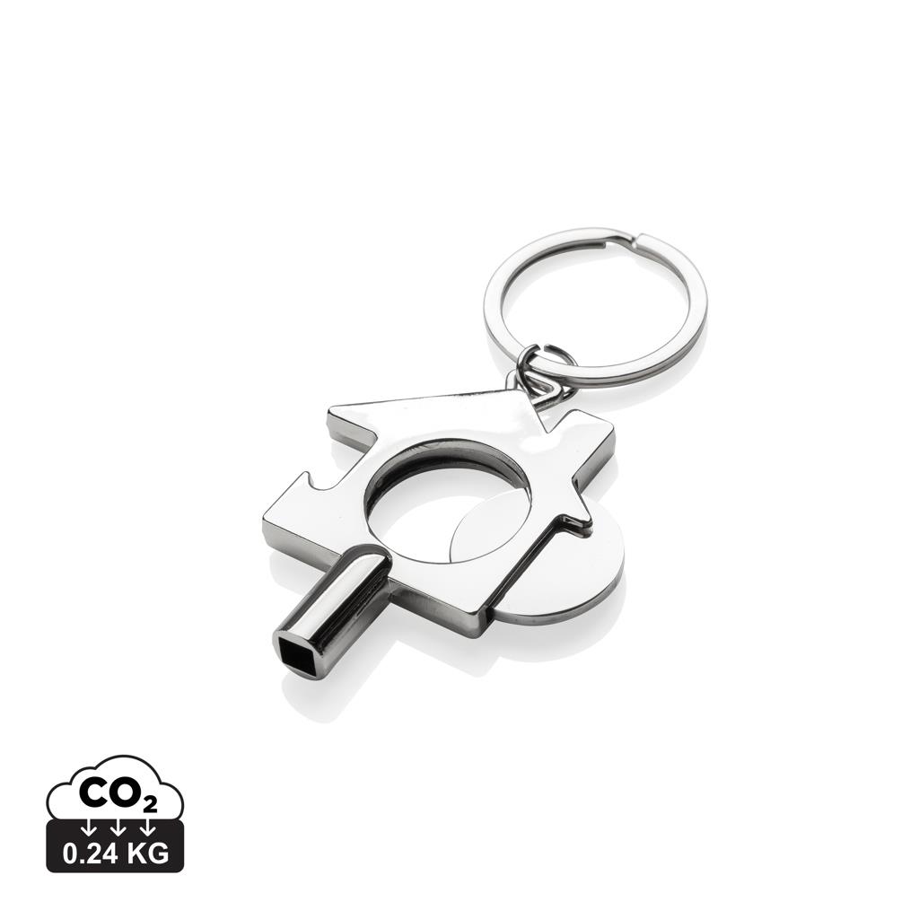 3-in-1 Schl�sselring aus RCS rec. Zinklegierung